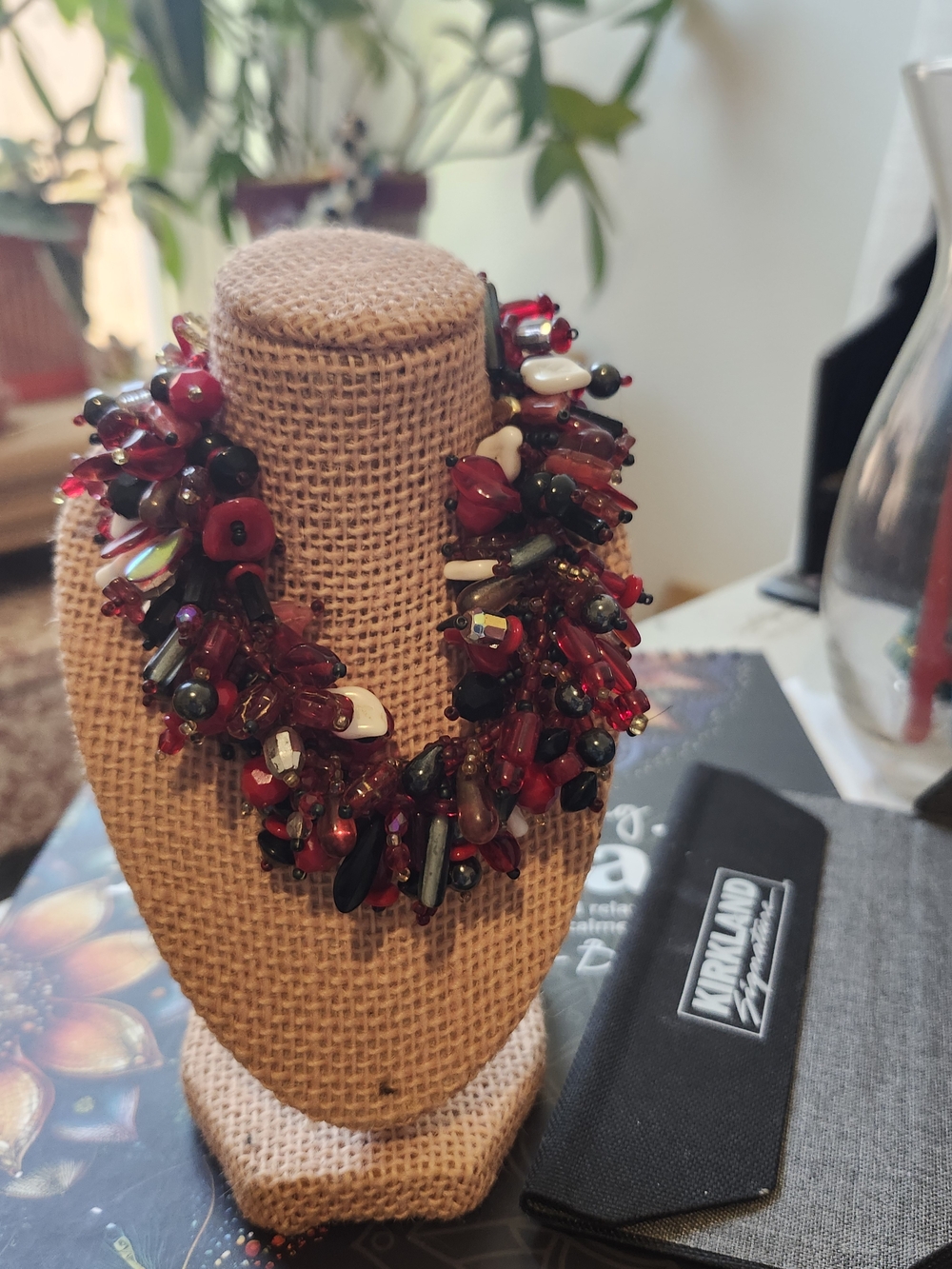 Multi-Bead Statement Bracelet in Red and Black